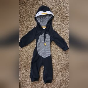 Carters penguin hooded pajamas, unisex 6 months